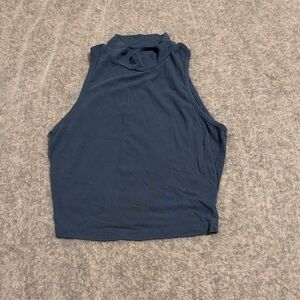 Sleeveless Mock Neck Top - Blue